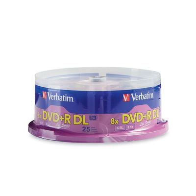 Verbatim DVD+R DL Double Layer 8.5GB 8X LifeSeries - 25 Pack Spindle
