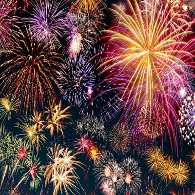 BELECO 5x3FT Fabric Fireworks Backdrop - Colorful Firework Eve Photography Background - Family Christmas New Year Party Decorations Banner Photo Booth Shoot Studio Props