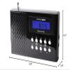 HANNLOMAX HX-512R Portable AM/FM/Weather Alert Radio, Alarm Clock, LCD Display, Headphone Jack, AC/DC Dual Power Source. (Black) view 2