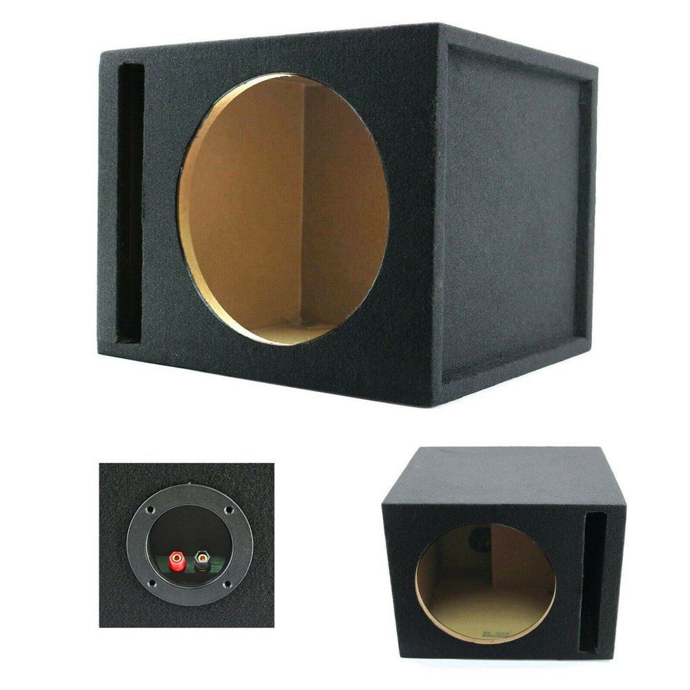 1x Audiotek CA-10SP Single 10" Vented Car Vehicle Audio Subwoofer/Speaker Ported Box Enclosure 1-Inch Medium-Density All MDF Wood Fits Any 10-Inch Speakers