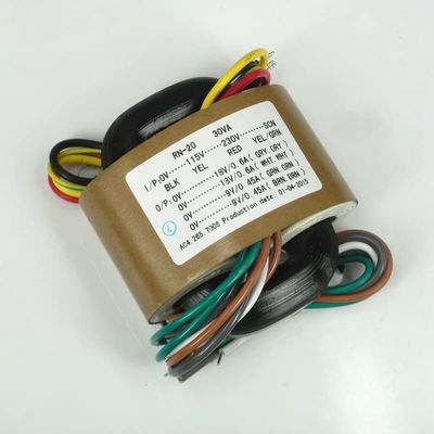 Transformador De Corrente R Type Power Transformer 115V-230V 30W Double 18V + Double 9V R Ternak Audio Transformer Kawat Tembaga
