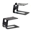 AEONS Professional Metal Desktop Speaker Stands Pair | Inclined Height Adjustable Vibration Absorption | Better Audio for Medium Small Bookshelf Computer Gaming Speakers, Studio Monitor Stand, Black view 2