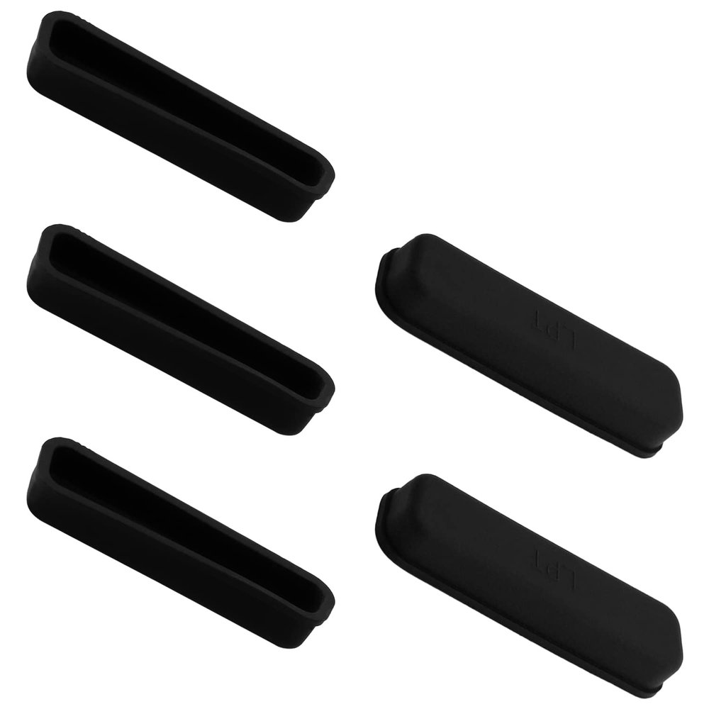 Juvielich 5Pcs DB-25 Silicone Protectors Port Parallel Printer Anti Dust Cap Cover 40x10x5mm Black