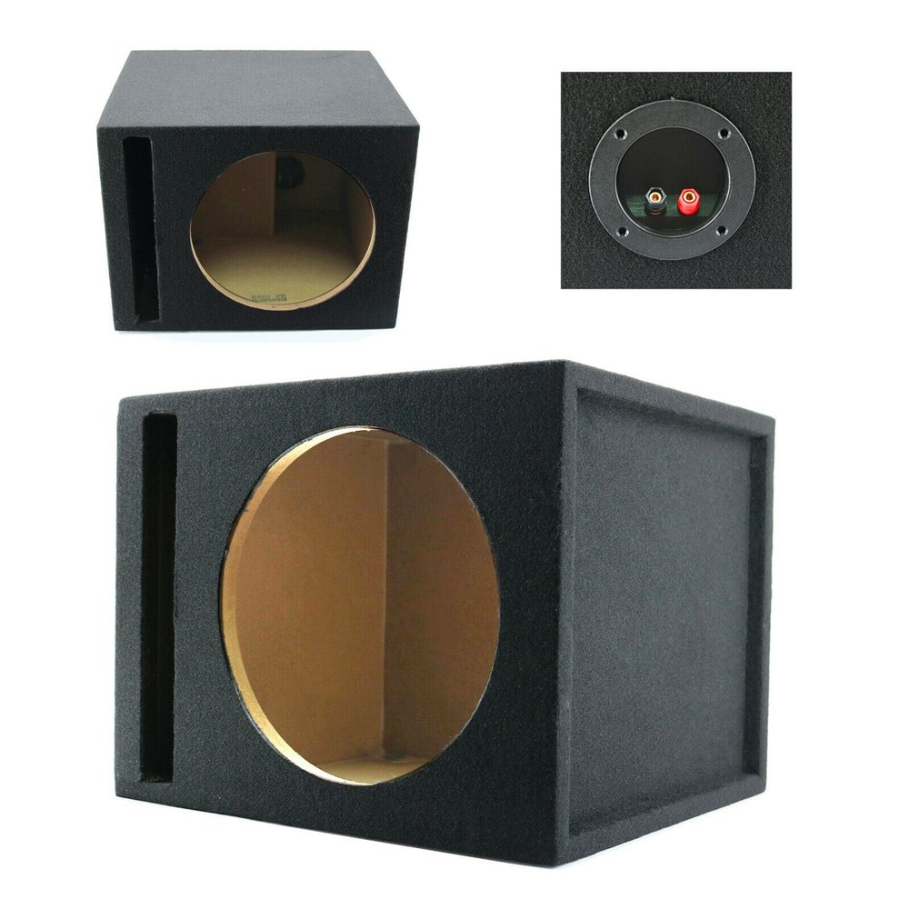 1x Audiotek CA-12SP Single 12" Vented Car Vehicle Audio Subwoofer/Speaker Ported Box Enclosure 1-Inch Medium-Density All MDF Wood Fits Any 12-Inch Speakers