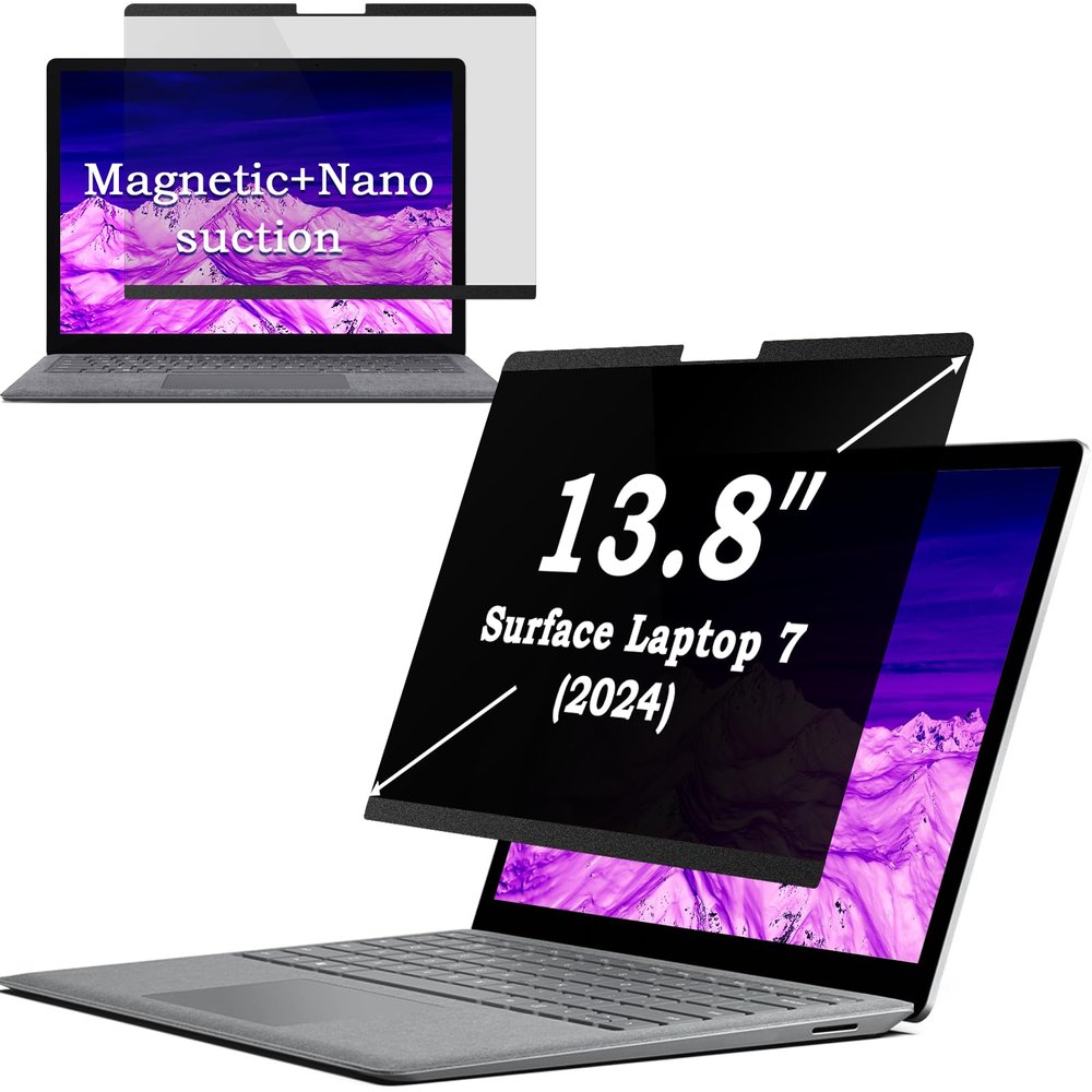 IPROKKO Magnetic Privacy Screen for 13.8 inch Surface Laptop 7 (release in 2024), Removable Matte Computer Screen Spy Filter Compatible with Microsoft Surface Laptop, Anti-Glare Blue Light Scratch Screen Cover