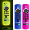 (3 Pack) Wevove Fire Stick Remote Cover for Alexa Voice Remote 3rd Gen, Replacement Case for TVStick 4K/Max Streaming Device (Glow Yellow&Rose red&Blue) view 1