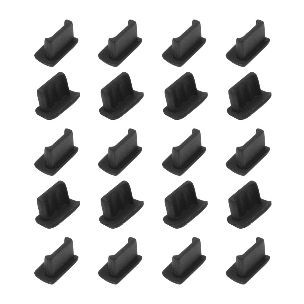 Juvielich 20Pcs Silicone Mini USB Cap Port Cover Mini USB Anti Dust Cover Plug Stopper Cap Anti Dust Protector Black
