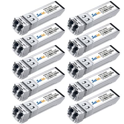 10GBase-SR SFP+ Transceiver, Gigabit Multimode SFP LC Duplex Transceiver,10G 850nm MMF, up to 300 Meters,Compatible with Cisco, Ubiquiti , Mikrotik,Netgear, Fortinet,D-Link,Linksys and More(10 Pack)