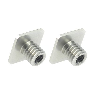FEICHAO 3/8" to 1/4" Thread Adapter Single-Layer Cold Shoe Holder for SLR Cage Sports Camera Accessory (2 pcs Screw)