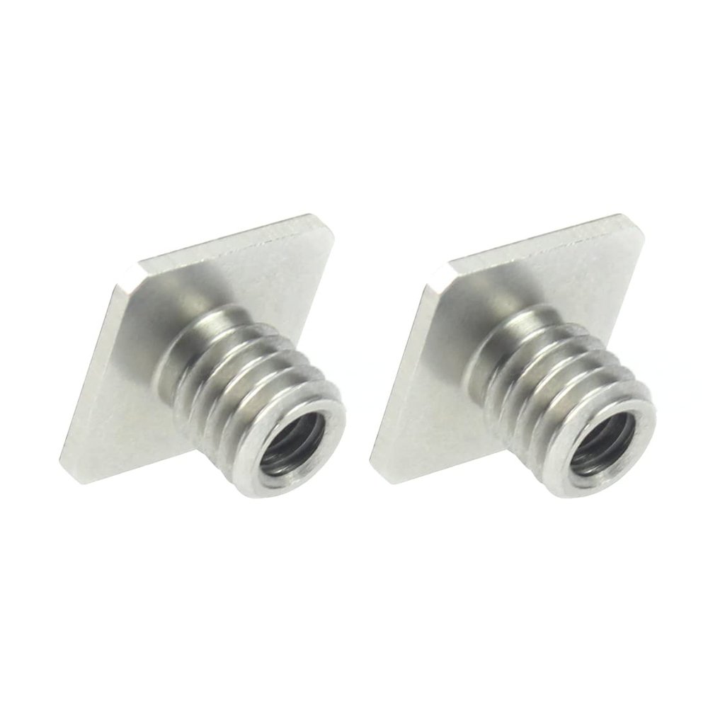 FEICHAO 3/8" to 1/4" Thread Adapter Single-Layer Cold Shoe Holder for SLR Cage Sports Camera Accessory (2 pcs Screw)