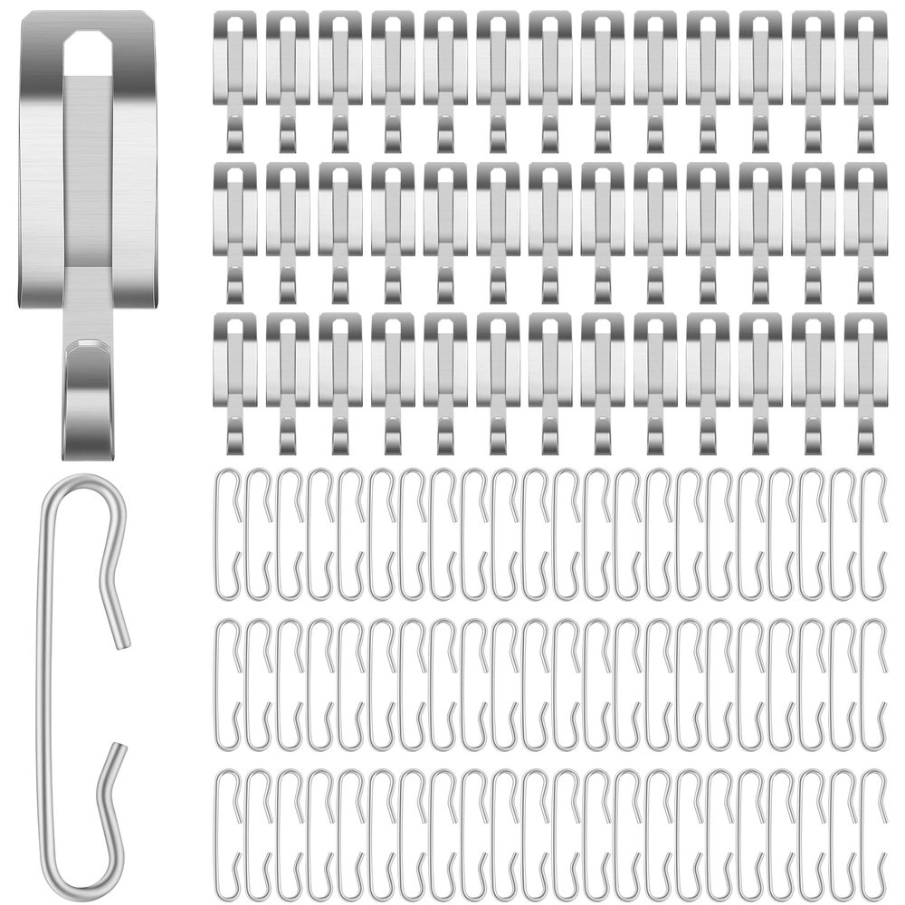 Moxweyeni 96 Pieces Heat Cable Roof Gutter Clips Christmas Light Clips 1.8" De Icing Cable Xmas Light Hooks and Spacers Set Outdoor Decor