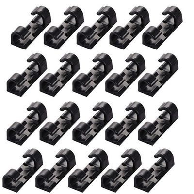 Cable Clips with Strong Self-Adhesive Cable Management Wire Holder Sticky Tidy and Organizer Cord and Wires for Home - 20 Pcs(Black)