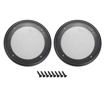 Rebower Speaker Grill Cover Mesh White Subwoofer Grill Guard Protector (with Screws), [for Home Audio DIY] - 4 Inch/White Frame/ 2 Pcs