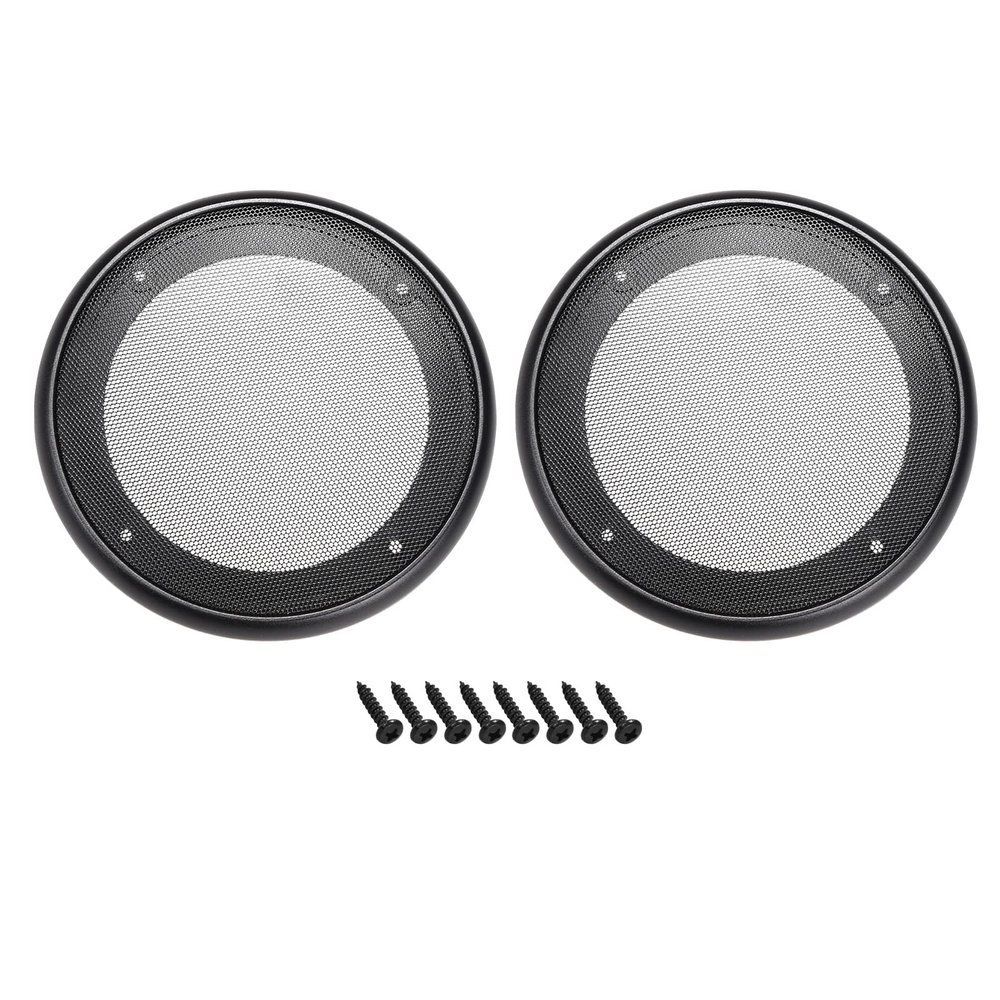 Rebower Speaker Grill Cover Mesh White Subwoofer Grill Guard Protector (with Screws), [for Home Audio DIY] - 4 Inch/White Frame/ 2 Pcs