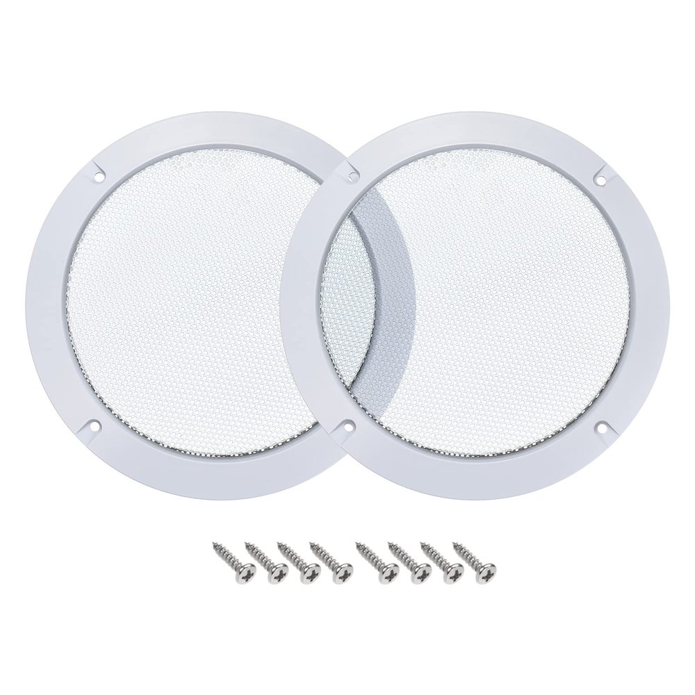 Rebower Speaker Grill Cover Mesh Subwoofer Grill Guard Protector (with Screws), [for Home Audio DIY] - 8 Inch/White / 2 Pcs