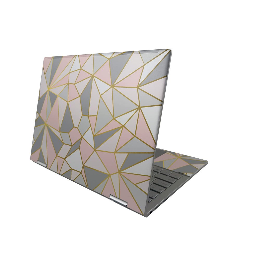 MightySkins Skin Compatible with HP Envy x360 13" (2022) - Rose Gold Polygon | Protective, Durable, and Unique Vinyl Decal wrap Cover | Easy to Apply, Remove, and Change Styles | Made in The USA