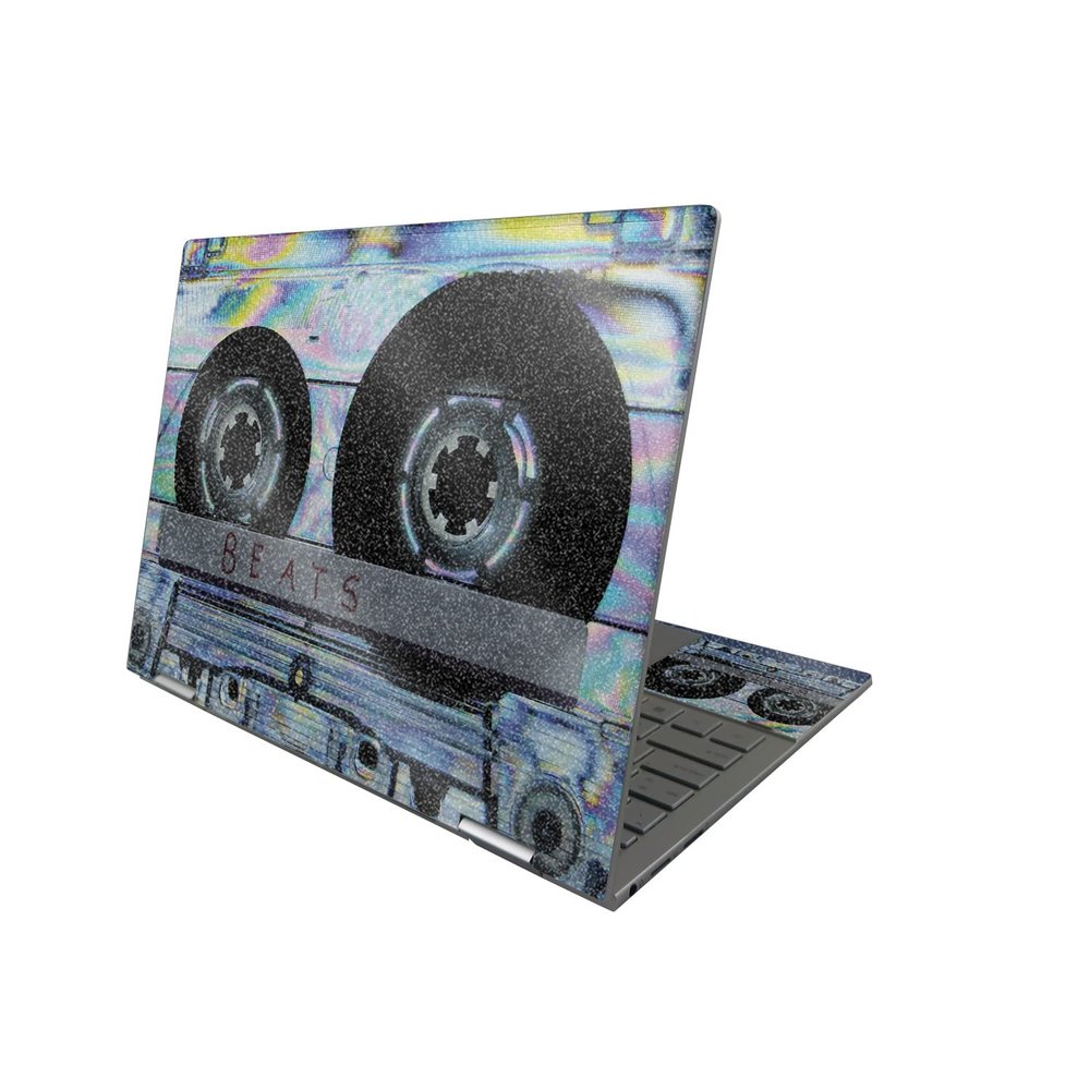 MightySkins Glossy Glitter Skin Compatible with HP Envy x360 13" (2022) - Holo Cassette | Protective, Durable High-Gloss Glitter Finish | Easy to Apply, Remove, and Change Styles | Made in The USA