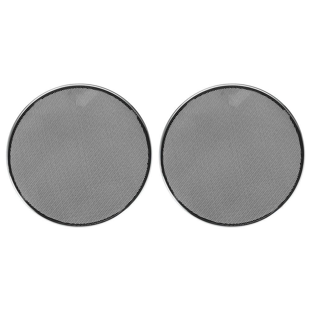 Rebower Speaker Grill Cover Mesh Black Subwoofer Grill Guard Protector, [for Home Audio DIY] - 8 Inch/Silver Tone Frame / 2 Pcs