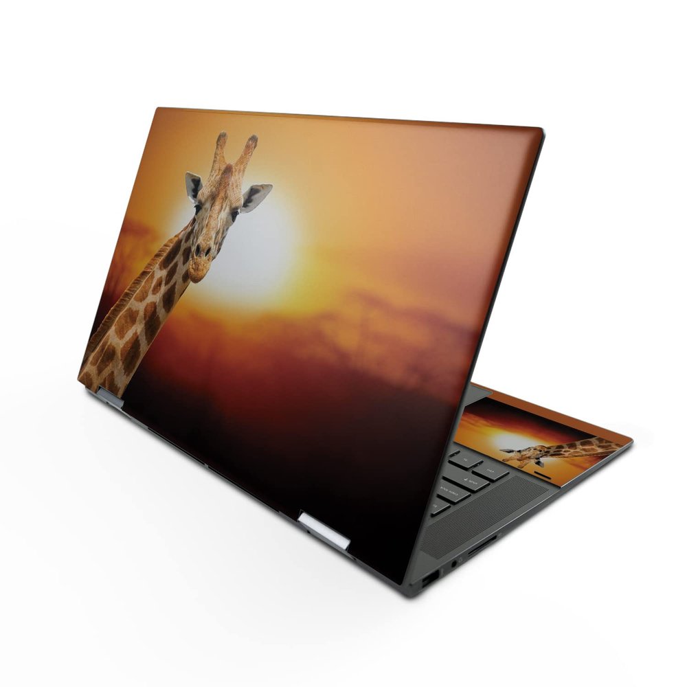 MightySkins Skin Compatible with HP Envy x360 15" (2022) - Sunset Giraffe | Protective, Durable, and Unique Vinyl Decal wrap Cover | Easy to Apply, Remove, and Change Styles | Made in The USA