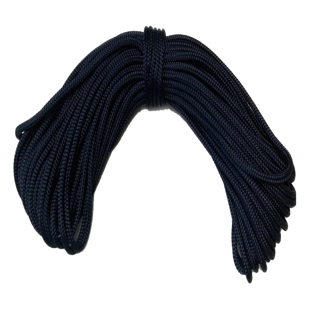 Double Braid Polyester Blue Ox Rope 1/4 Inch, Navy, 100 ft