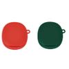 2 Pack DAYJOY Soft Silicone Protective Case Cover Compatible with 1More AERO Earbuds, Protective Skin Sleeve with Carabiner (red+Green) view 1