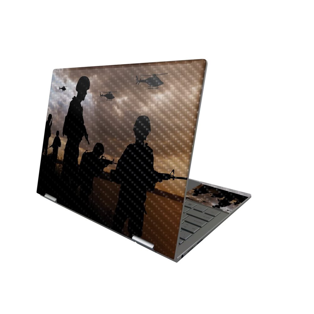 MightySkins Carbon Fiber Skin Compatible with HP Envy x360 13" (2022) - Mission Accomplished | Protective, Durable Textured Carbon Fiber Finish | Easy to Apply and Change Styles | Made in The USA