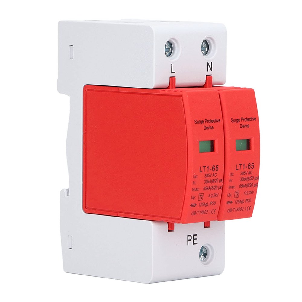 2P AC House Protector 30KA to 65KA Arrester Protective Device Wall Mount Breaker Device 385V, Protector