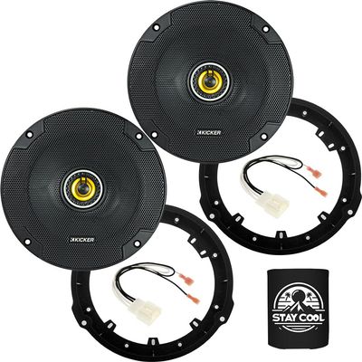 KICKER Speakers 6.5 inch for Ford Explorer 2011-2019 Upgrade Kit - Pair of CS Series with Adapters and Harness, Coaxial 6 1/2 Car Audio Rear Door Speaker CSC65, 46CSC654