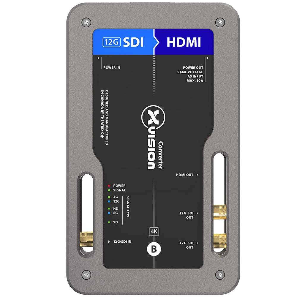 Theatrixx XVVSDI2HDMI-12G xVision 12G-SDI to HDMI 2.0 Converter, PWCA in/Edison Thru