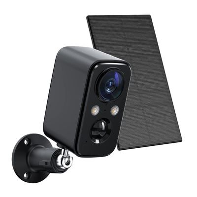 FOAOOD Security Camera Wireless Outdoor with Solar Panel Cameras for Home Security, Indoor Camera with Color Night Vision, PIR Human Detection, 2-Way Talk, IP66 Waterproof, SD Card/Cloud Storage