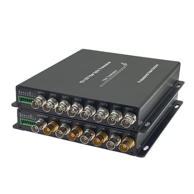 Steloproad 4CH 3G-SDI Fiber Converter 1080P Broadcast Level SDI Video Optical Transceiver Loop Output 4ch 3G SDI Fiber Extender with RS485 SDI Over Single-Mode FC 20km