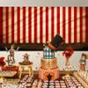 Baocicco 15x10ft Circus Backdrop Circus Tent Happy Birthday Carnival Backdrops Red and White Stripes Photography Background Baby Boy Girl Children Birthday Party Photography Booth Photo Props view 4