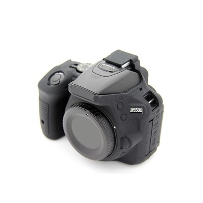 Camera Soft Silicone Case Bag Black Rubber Armor Skin Body Cover Protector for Nikon D5600 Camera, Black, Compact