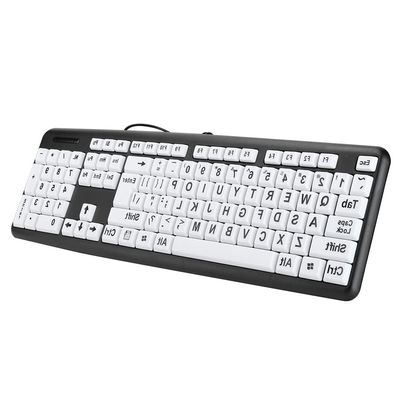 104 Keys Large Print Keyboard, Wired USB Computer Keyboard with Oversized Print Letters for Low Vision, Elderly, Seniors, Visually Impaired