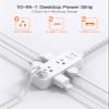 10 FT Extension Cord, Surge Protector Power Strip with 6 Widely AC Outlets 4 USB Ports(2 USB C),3-Side Outlet Extender, Flat Plug, Wall Mount for Home, Office,Travel and Dorm Essential view 2