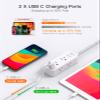 10 FT Extension Cord, Surge Protector Power Strip with 6 Widely AC Outlets 4 USB Ports(2 USB C),3-Side Outlet Extender, Flat Plug, Wall Mount for Home, Office,Travel and Dorm Essential view 3