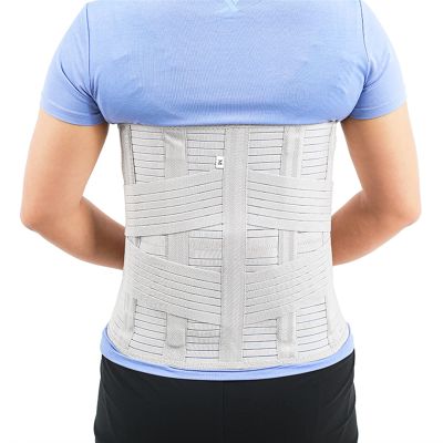 ANRIO Plus Size Workout Waist Trainer for Women & Men Compression Full Back Brace Lumbar Waist Support Slimming Belts for Sciatica Scoliosis Lower Back Pain (Color : Gray, Size : Large)