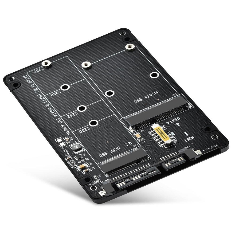 ELUTENG M.2 to SATA Adapter - 2 in 1 Converter for MSATA/M.2 NGFF SSD to 2.5" SATA III, Supports B&M Key, Not for M Key