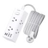 10 Ft Power Strip Surge Protector - One Beat 10ft Extension Cord with 6 Widely Outlets 4 USB Ports (2 USB C), Wall Mount Outlet Extender, Flat Plug Power Strip for Travel Home Office College Dorm Room view 1
