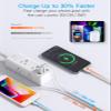 10 Ft Power Strip Surge Protector - One Beat 10ft Extension Cord with 6 Widely Outlets 4 USB Ports (2 USB C), Wall Mount Outlet Extender, Flat Plug Power Strip for Travel Home Office College Dorm Room view 3