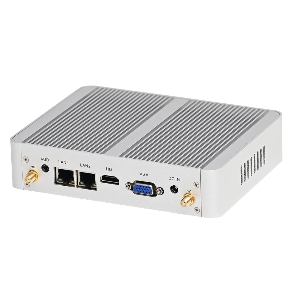 KINGDEL Mini PC Home Firewall Celeron J4105 4 Cores CPU 4GB DDR4 RAM 128GB SSD UHD Graphics 600 Micro Industrial PC Support 4K 1xHD 2xLAN 4xUSB 2xCOM