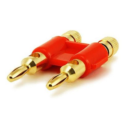 TUDIN 6X Dual Audio Speaker Wire Cable 3/4" Spaced Banana Plug Connector Gold Plated