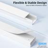 Delamu Cord Hider | 34in Cord Covers for Wires on Wall | Large Cable Hider | Wire Covers for Cords | Wire Hiders for TV on Wall | Paintable Cable Cover Cable Management | W1.18 H0.6in, White view 3