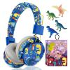 QearFun Cool Dinosaur Bluetooth Headphones, 85dB Safe Volume Limit, Wireless & 3.5mm Wired Headset with Mic, Bluetooth 5.2, Fast Charging, Foldable,for School, Tablet, Travel, Airplane view 1