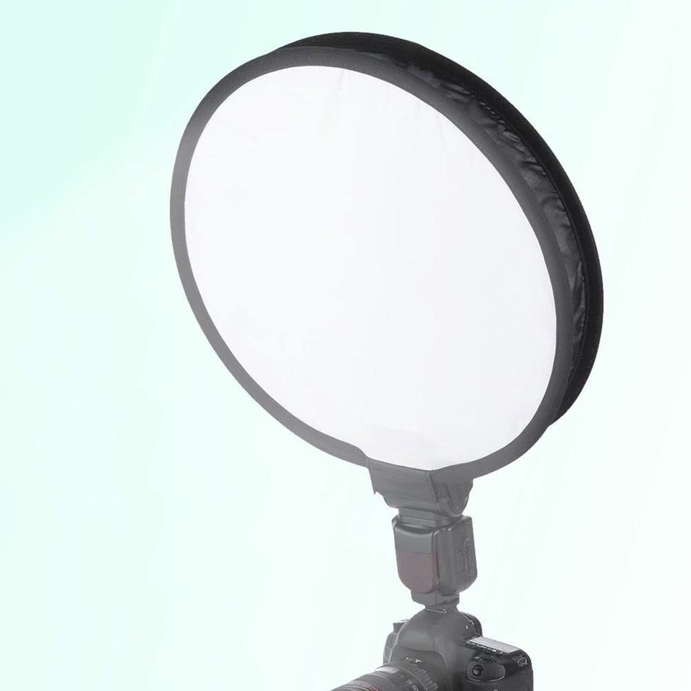 DAUERHAFT Portable Round Softbox Flash Diffuser, 40CM Foldable Round Shape Softbox Diffuser Flash Diffuser for Speedlight with a Storage Bag for Camera Flash Light Phototgraphy Accessories