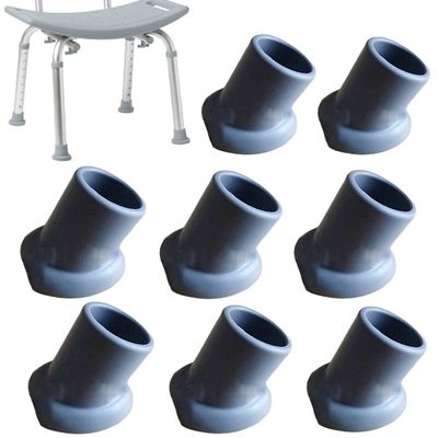 Shower Chair Feet Tip Replacement for Bathroom Toilet Seat Stools & Tub Transfer Bench Anti-Slip Cap Accessories, Cut Edge Style, 8 Pcs
