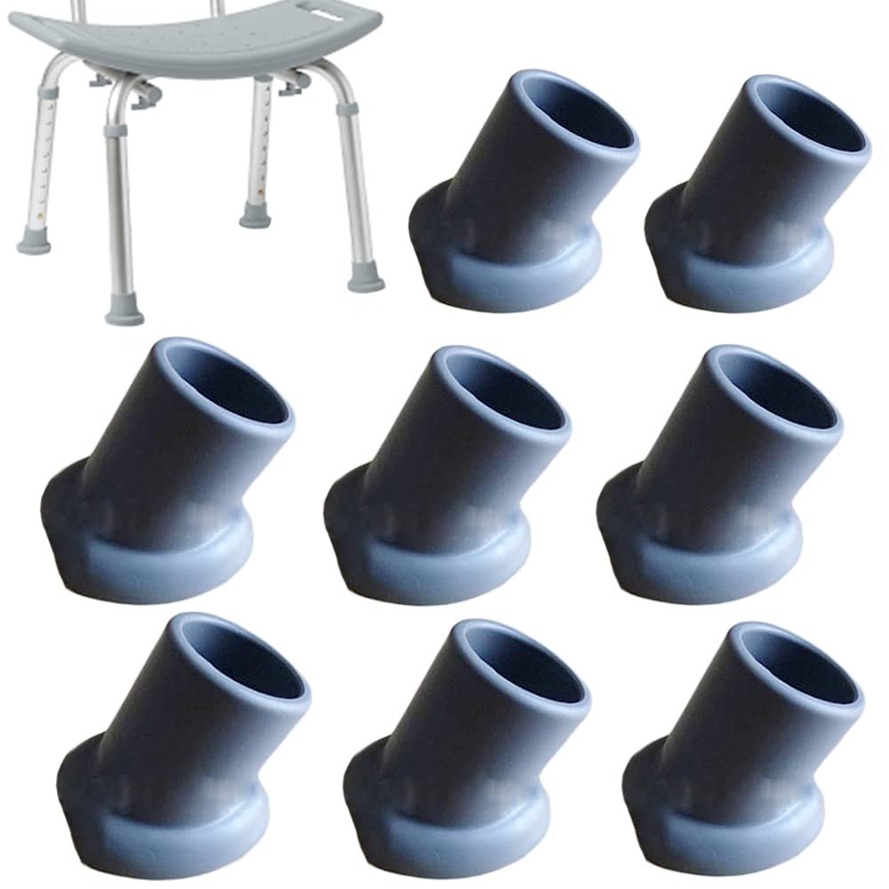 Shower Chair Feet Tip Replacement for Bathroom Toilet Seat Stools & Tub Transfer Bench Anti-Slip Cap Accessories, Cut Edge Style, 8 Pcs