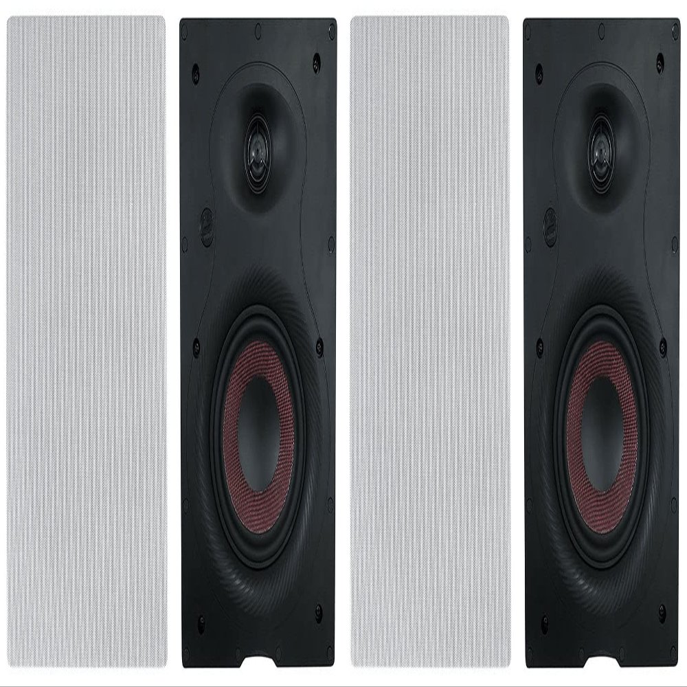 Rockville WA658 6.5" in-Wall Home Speakers with Kevlar Woofer and 1-in Silk Dome Tweeter, Paintable Magnetic Grills, 4-Piece