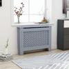 GOLINPEILO Anthracite Radiator Cover MDF Heater Cover Cabinet Shelf Household Appliance Heating Accessories, Living Room Furniture Decor, 44.1" x 7.5" x 32.1"/Cross Style view 1