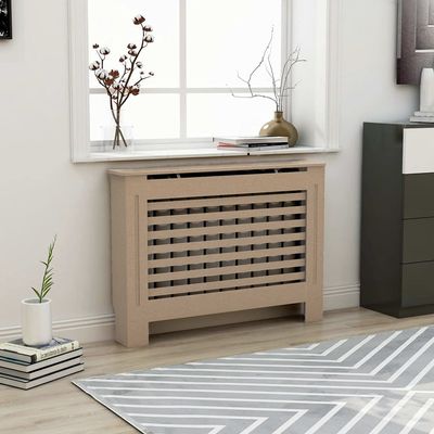 GOLINPEILO Brown Radiator Cover MDF Heater Cover Cabinet Shelf Household Appliance Heating Accessories, Living Room Furniture Decor, 44.1" x 7.5" x 32.1"/Horizontal Style